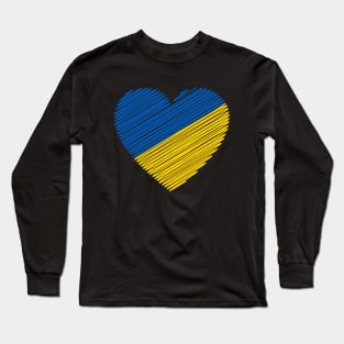 I Love Ukraine (blue and yellow heart) Long Sleeve T-Shirt